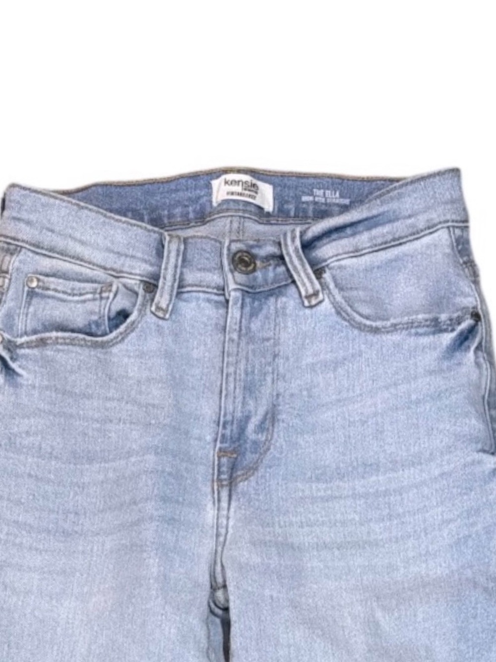 Kensie Vintage Luxe The Ella High Rise Straight Jeans Light Wash Size 0/25 - Picture 2 of 8